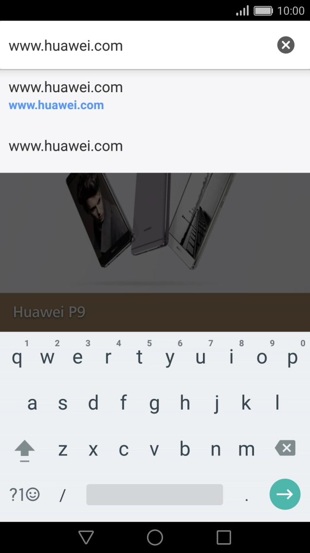 Key in the address of the required web page and press arrow right. Key in the address of the required web page and press arrow right.