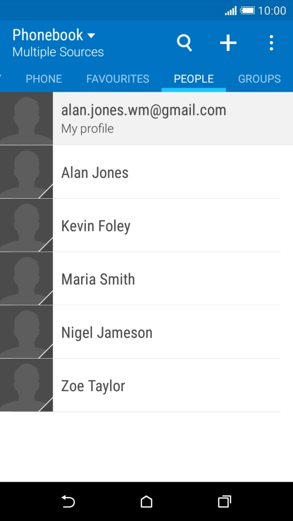 Press the new contact icon.