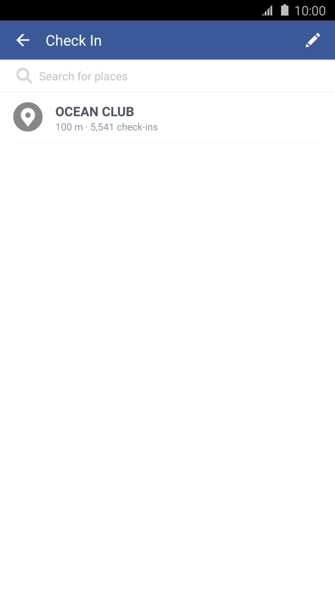 Press Search for places and key in the required search word.