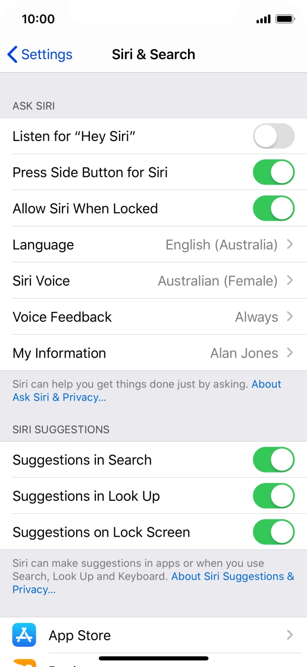 Press the indicator next to 