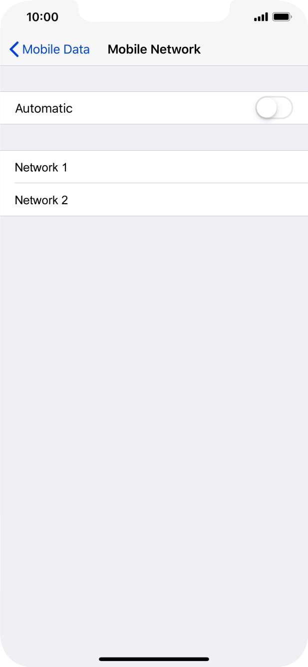If you turn off the function, press the required network.