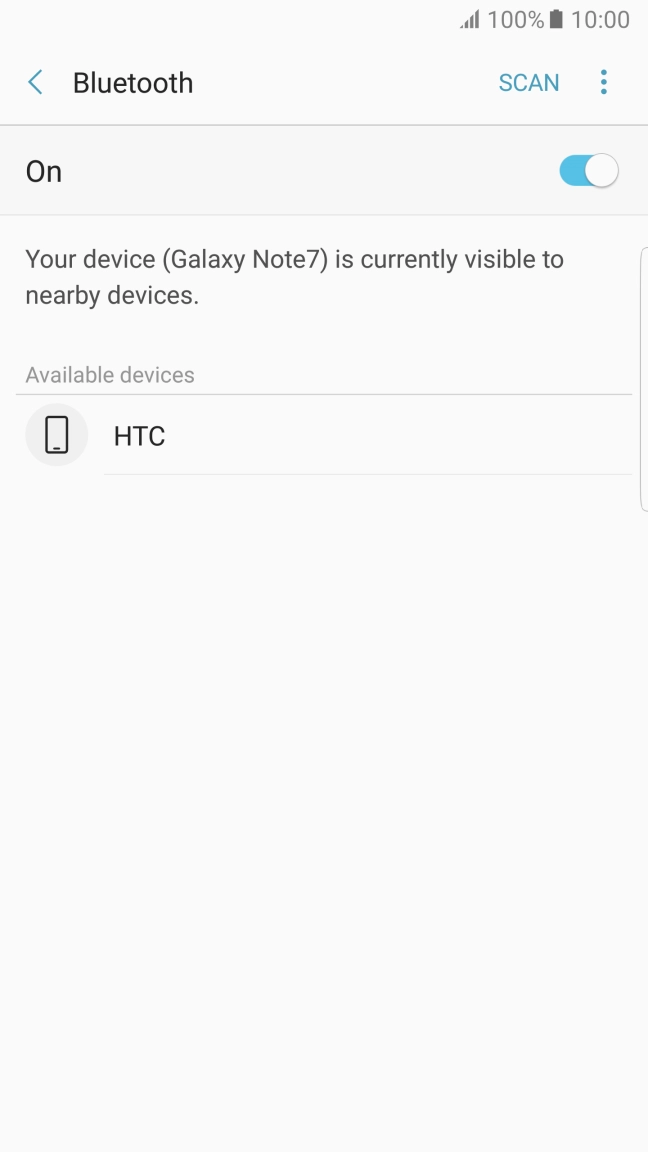 Press the required Bluetooth device and follow the instructions on the screen to pair the device with your phone.