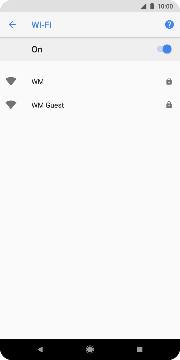 Press the required Wi-Fi network.
