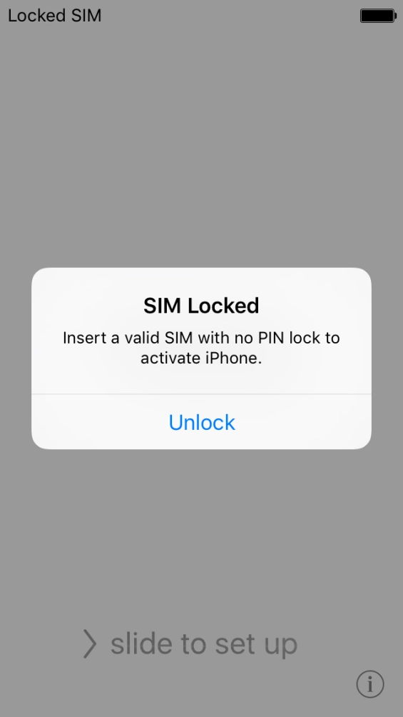 If your SIM is locked, press Unlock.