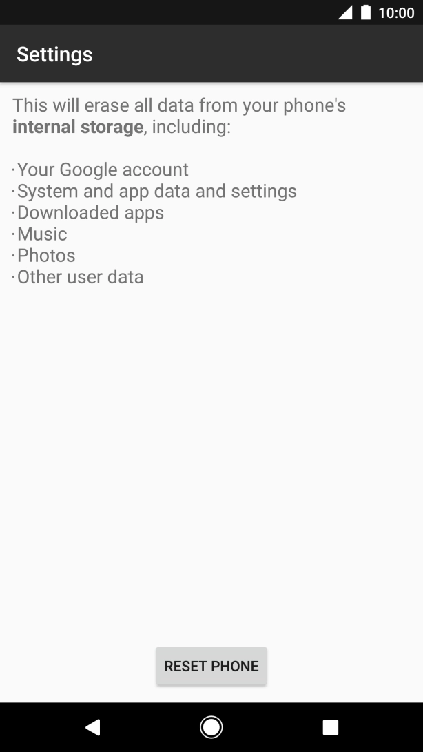 Press RESET PHONE. Press RESET PHONE.