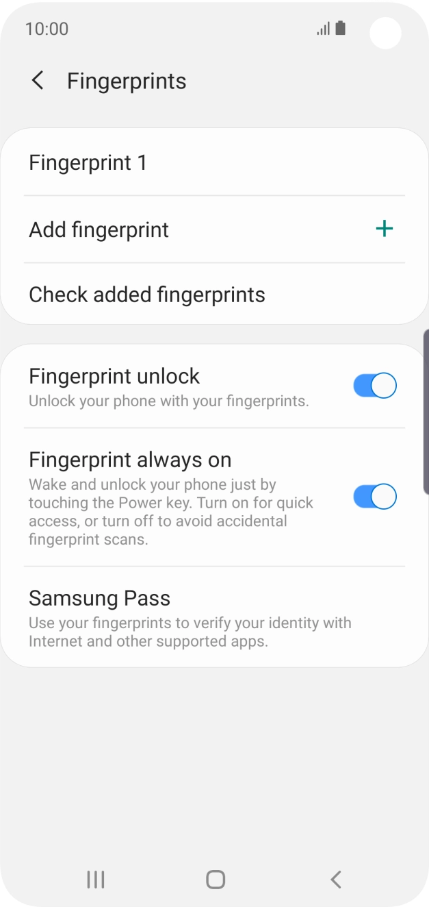 Press the indicators next to the required settings.