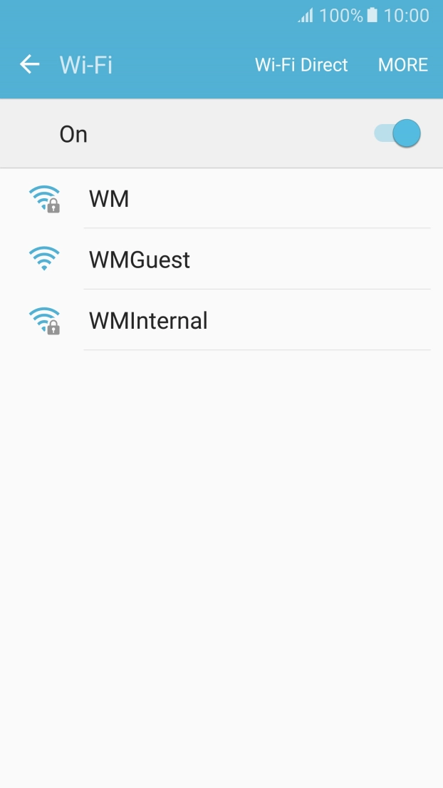 Press the required Wi-Fi network.