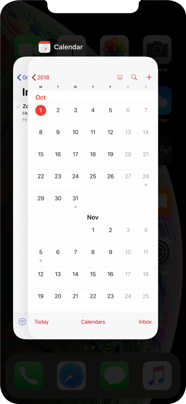 Slide upwards on the required application to end it.