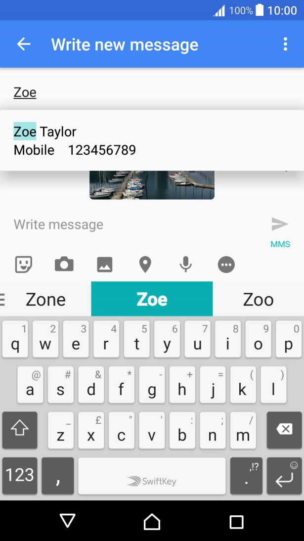 Key in the first letters of the recipient's name and press the required contact.