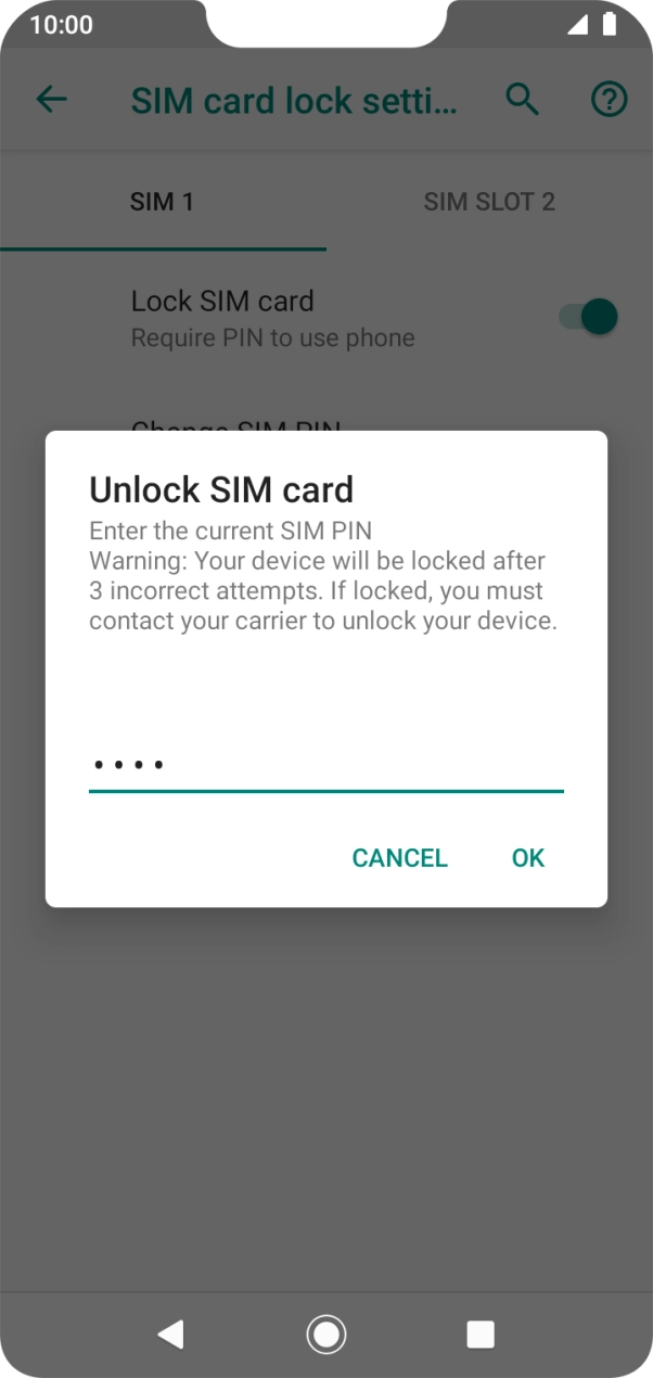 Key in your PIN and press OK.