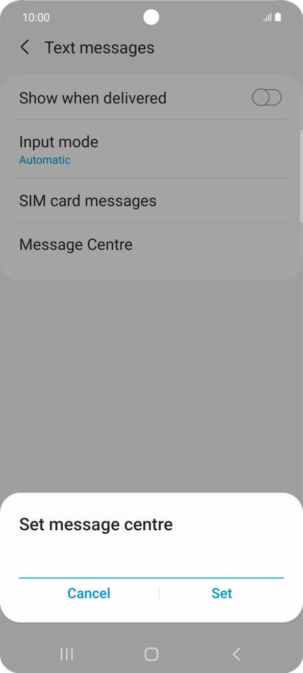 Key in +61418706700 and press Set.