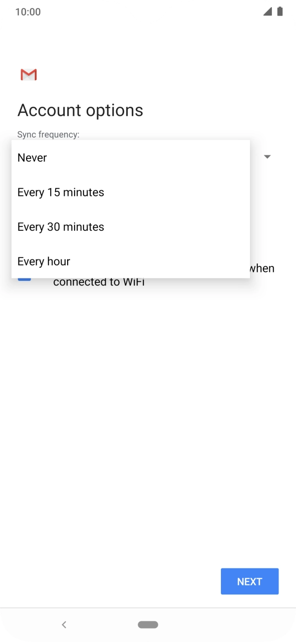 Press the required setting.
