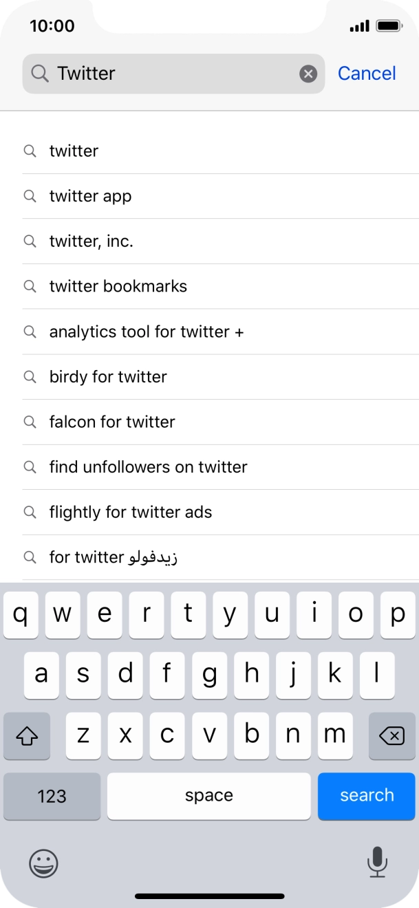 Key in Twitter and press search. Key in Twitter and press search.