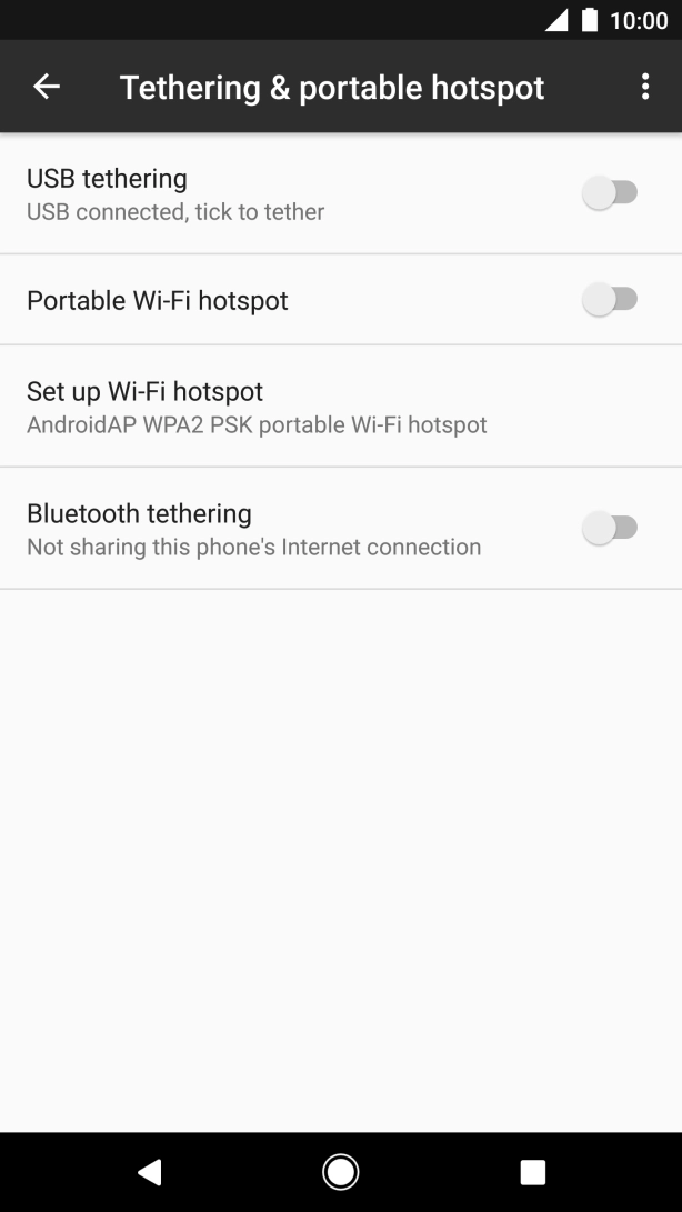 Press Set up Wi-Fi hotspot.