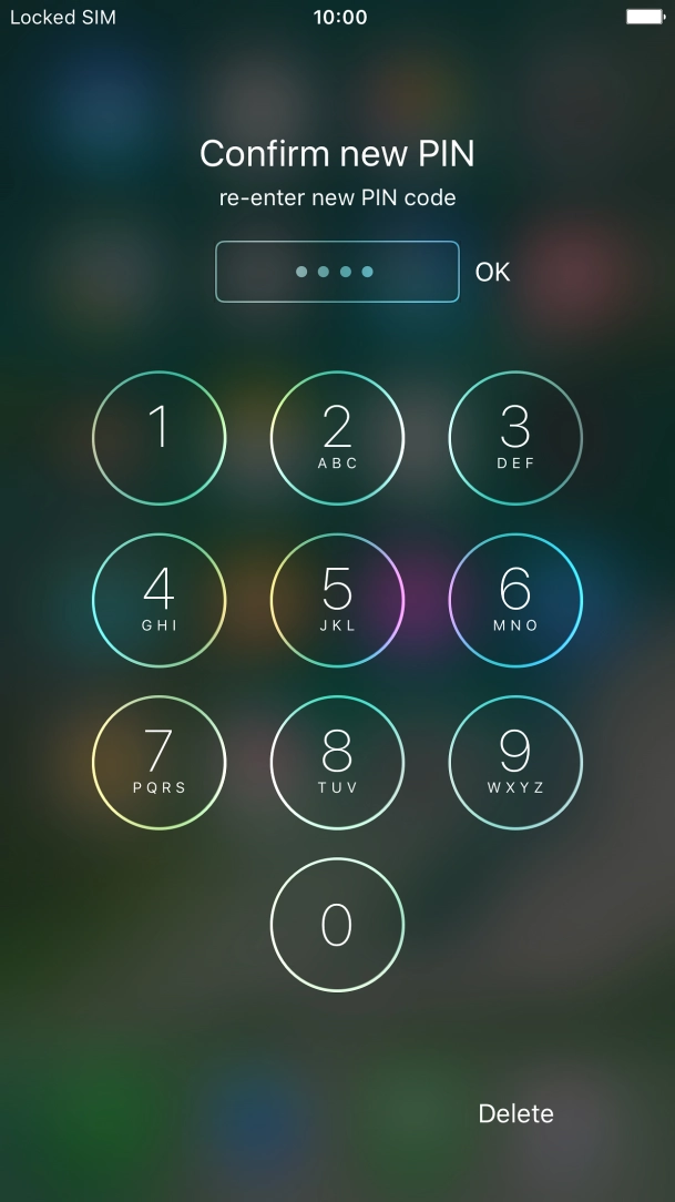 Key in the new PIN again and press OK.