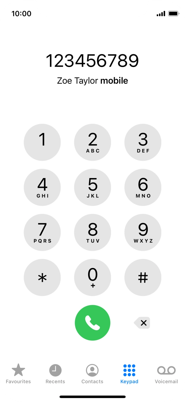 Key in the required number and press the call icon.
