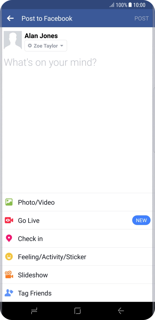 Press the text input field and write the required text.