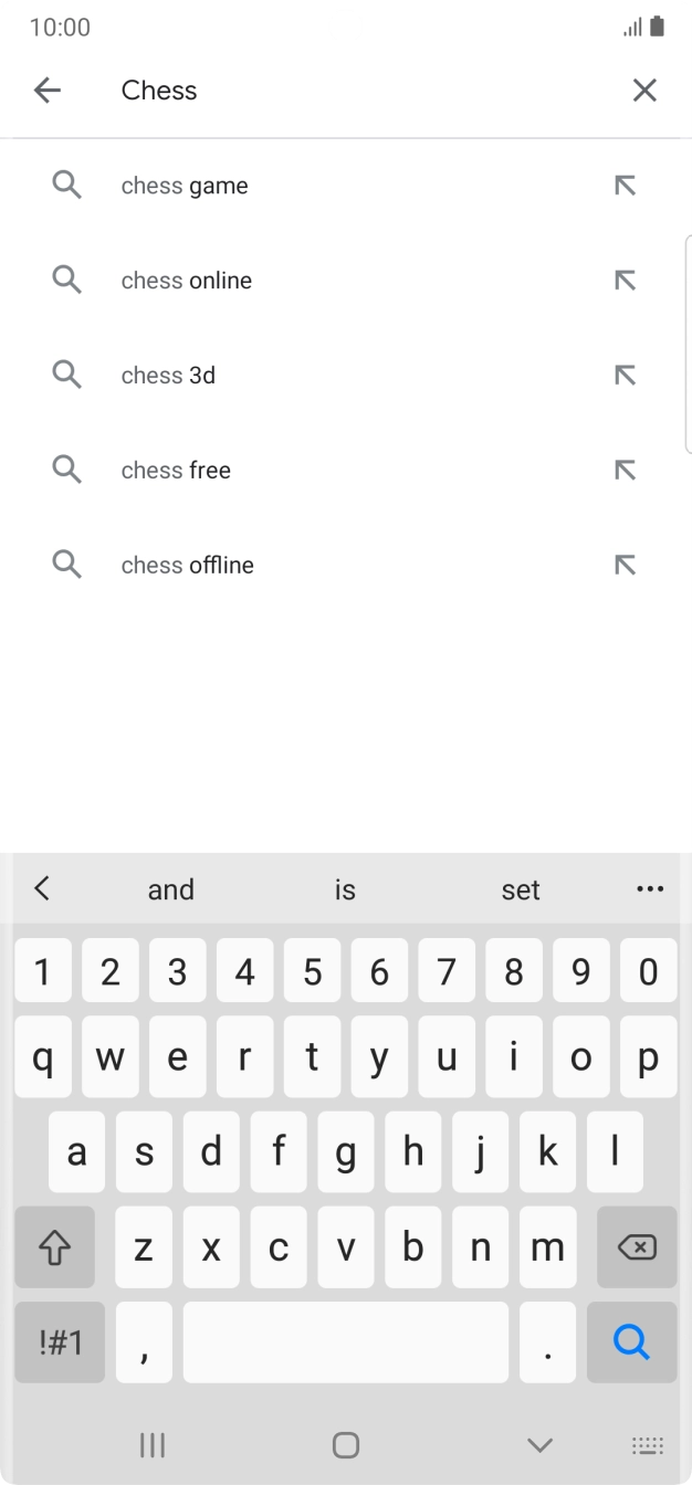 Key in the name or subject of the required app and press the search icon.