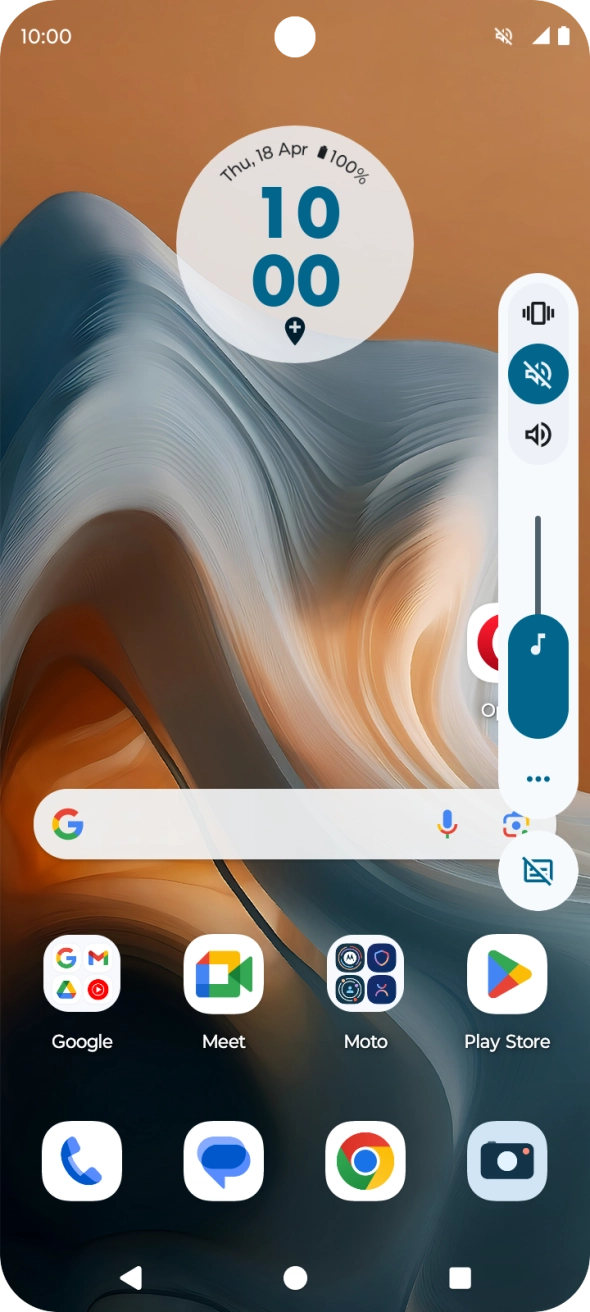 Press the silent mode icon to turn on silent mode.