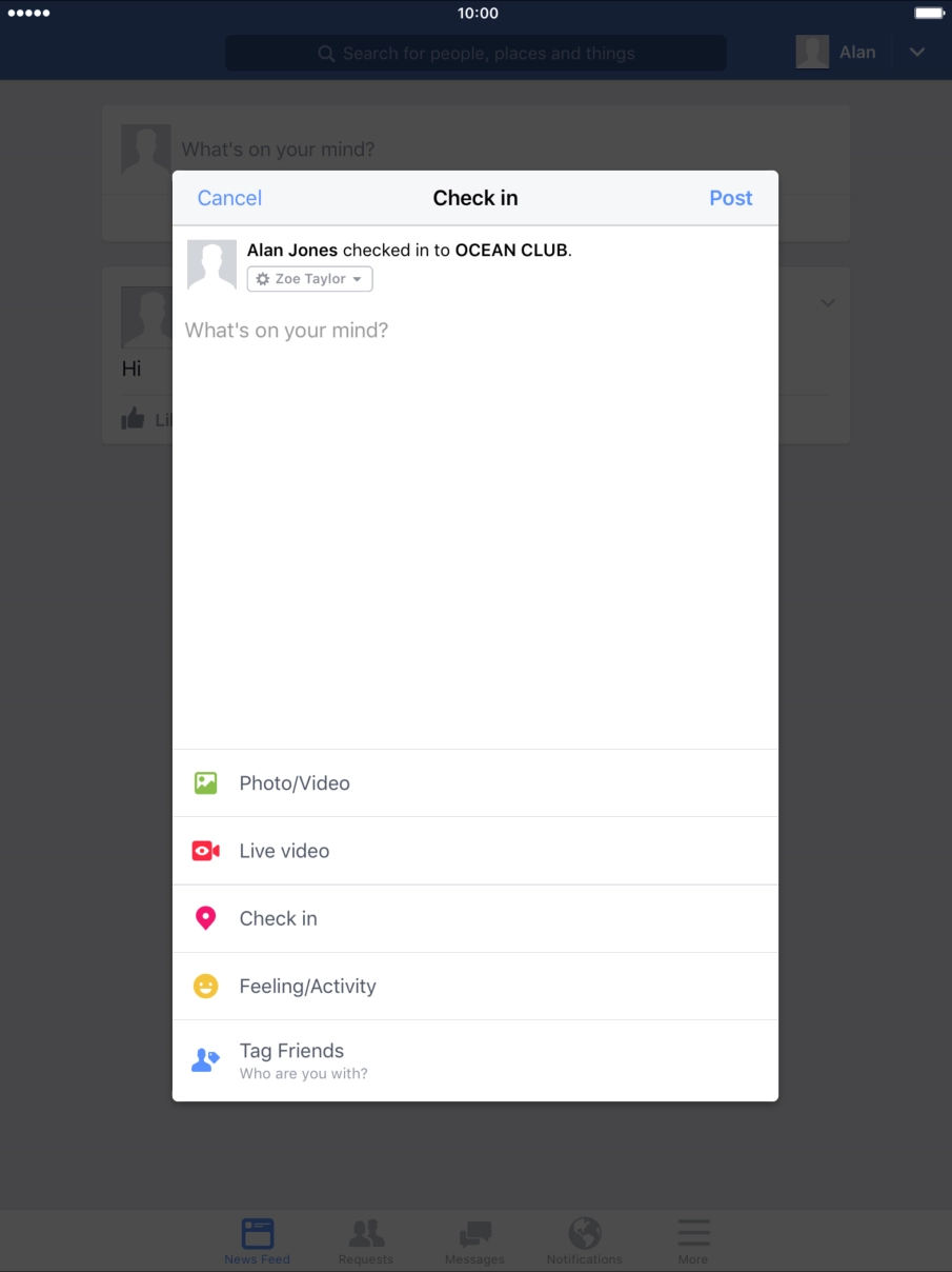 Press the text input field.