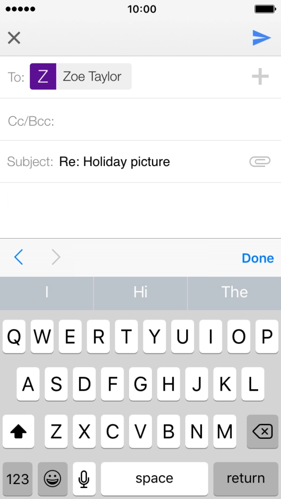 Press the text input field and key in the required text.