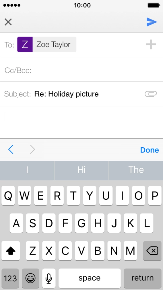 Press the text input field and key in the required text.