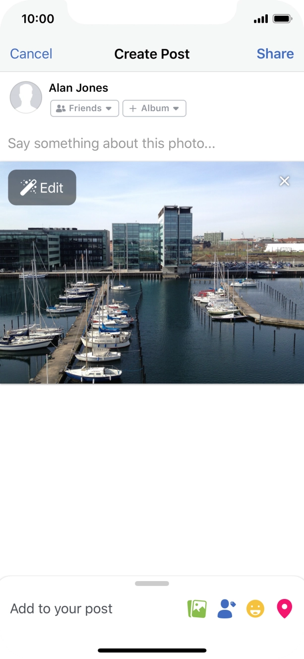 Press the text input field.
