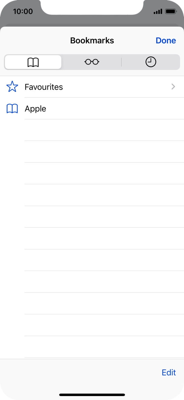 Press the required bookmark.