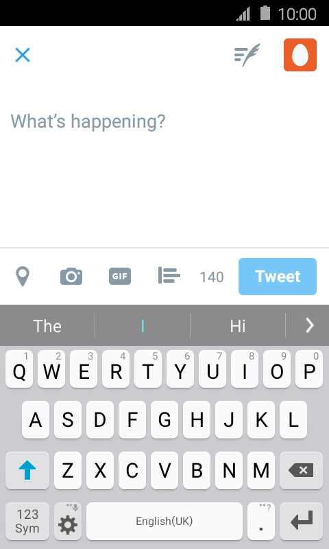 Press the text input field.