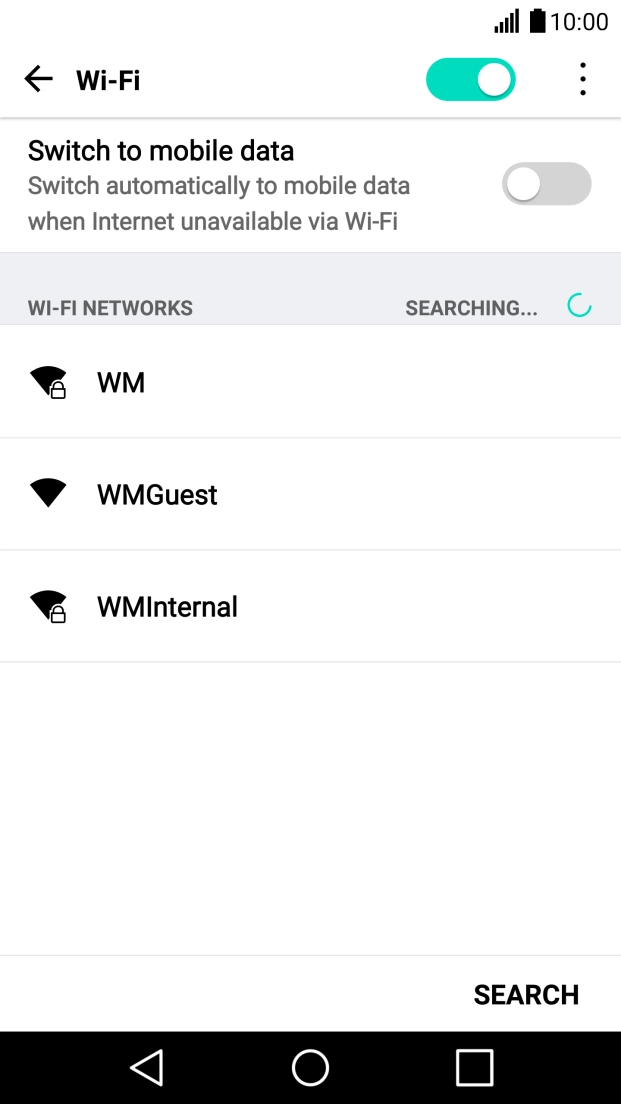 Press the required Wi-Fi network.