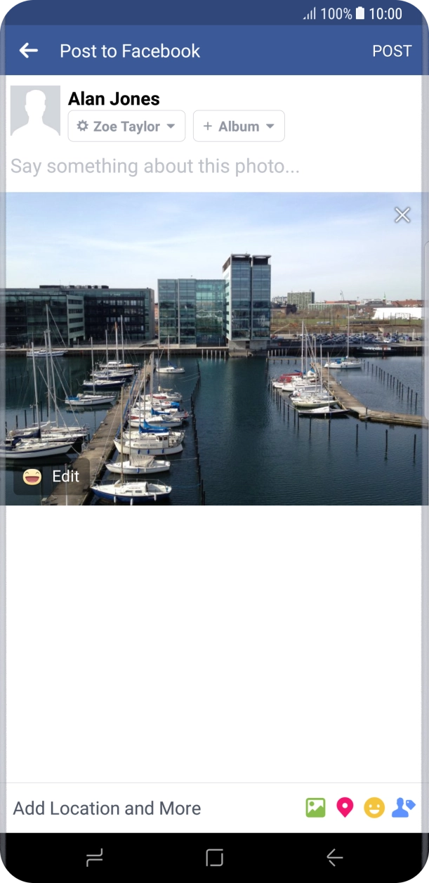Press the text input field and write the required text.