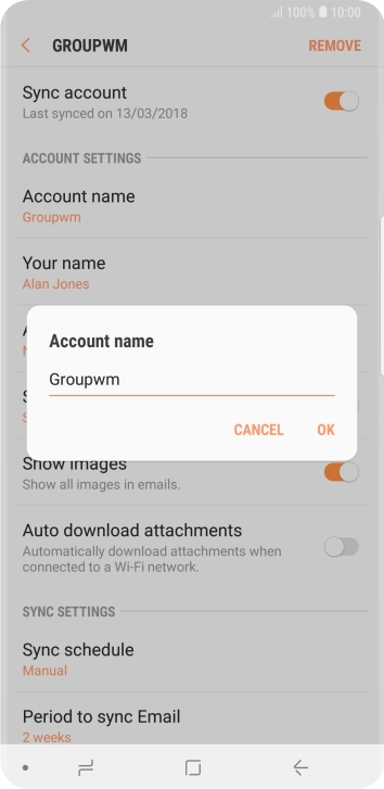 Key in the required name and press OK. Key in the required name and press OK.
