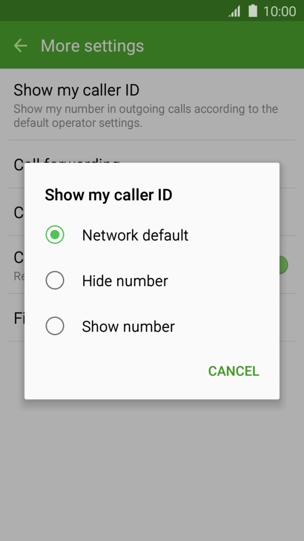 Press Show number to turn on caller identification.
