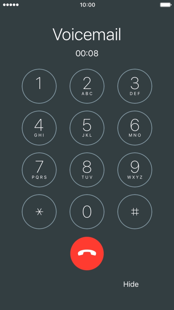 Press the end call icon to end the call.