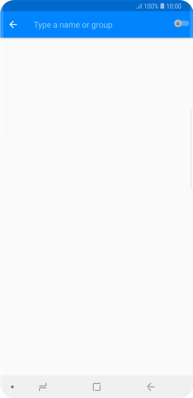 Press the search field and key in the first letters of the recipient's name.