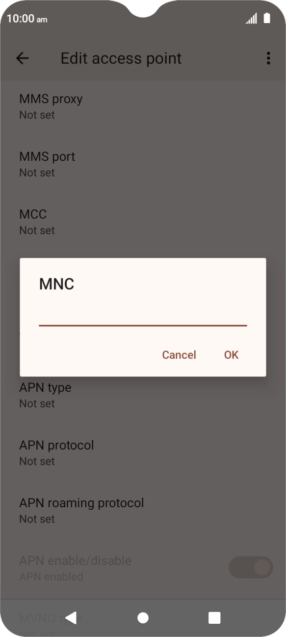Key in 01 and press OK.