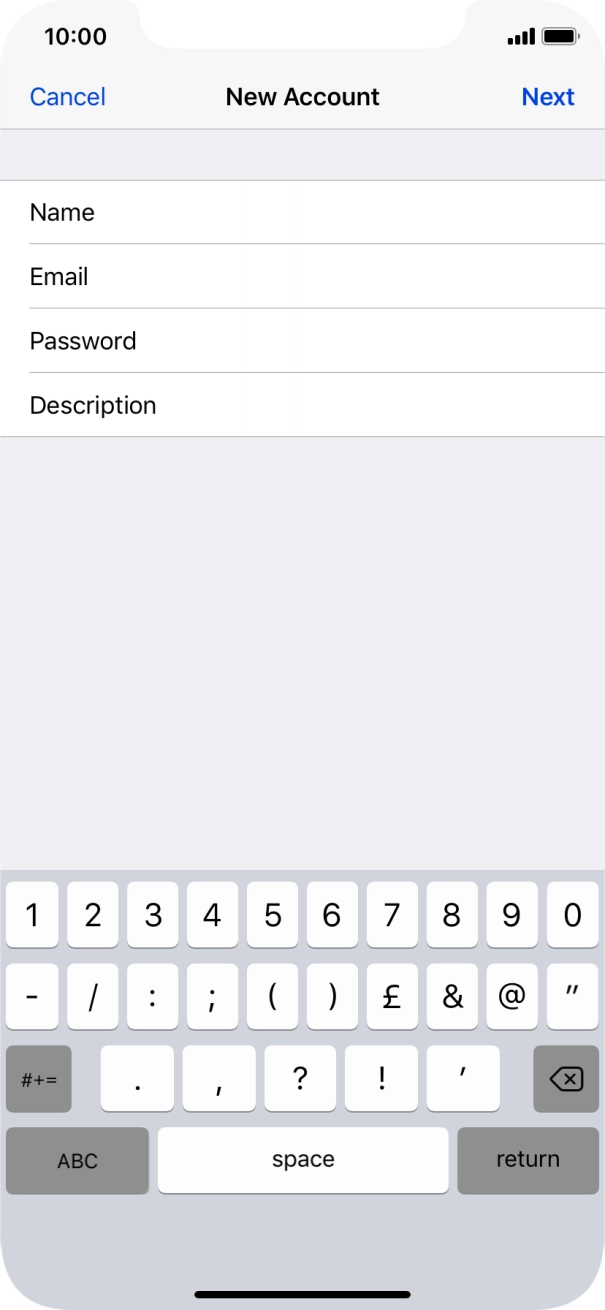 Press Description and key in the required name.