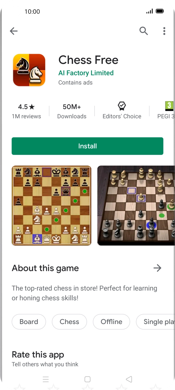 Press Install and follow the instructions on the screen to install the app.
