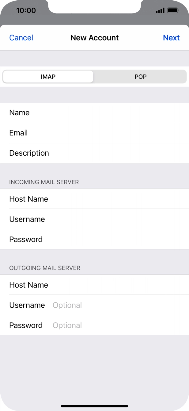 Press Username and key in the username for your Telstra email account.