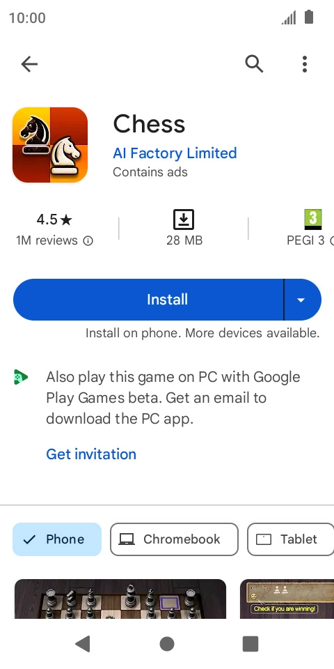 Press Install and follow the instructions on the screen to install the app.