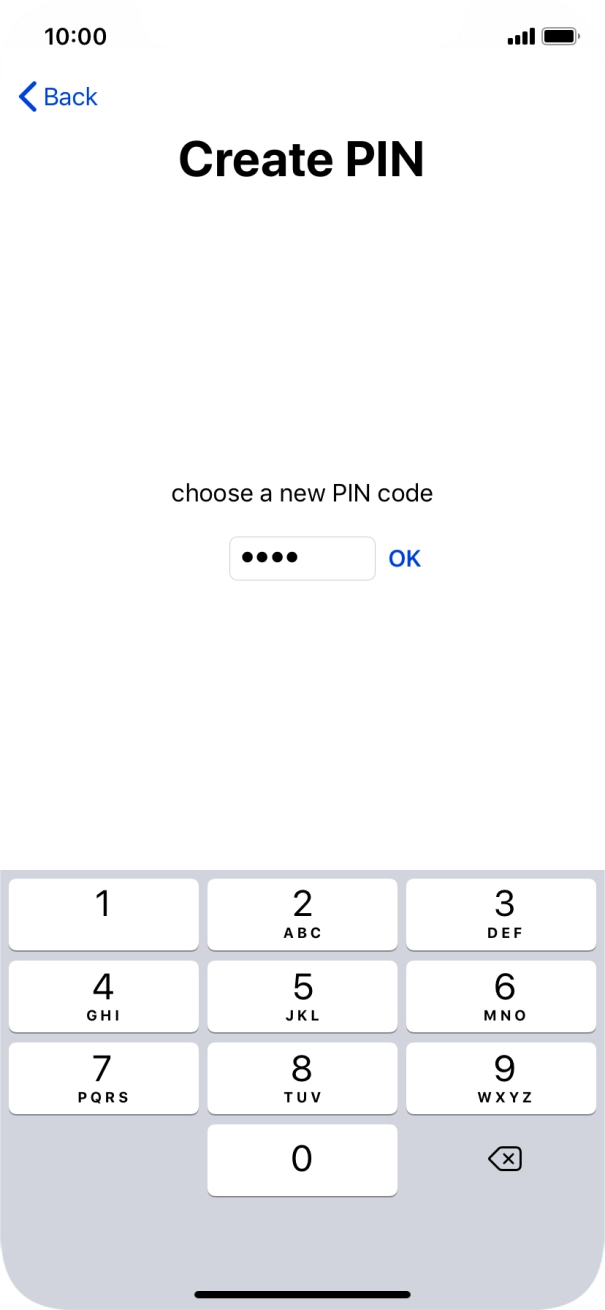 Key in a new four-digit PIN and press OK. Key in a new four-digit PIN and press OK.