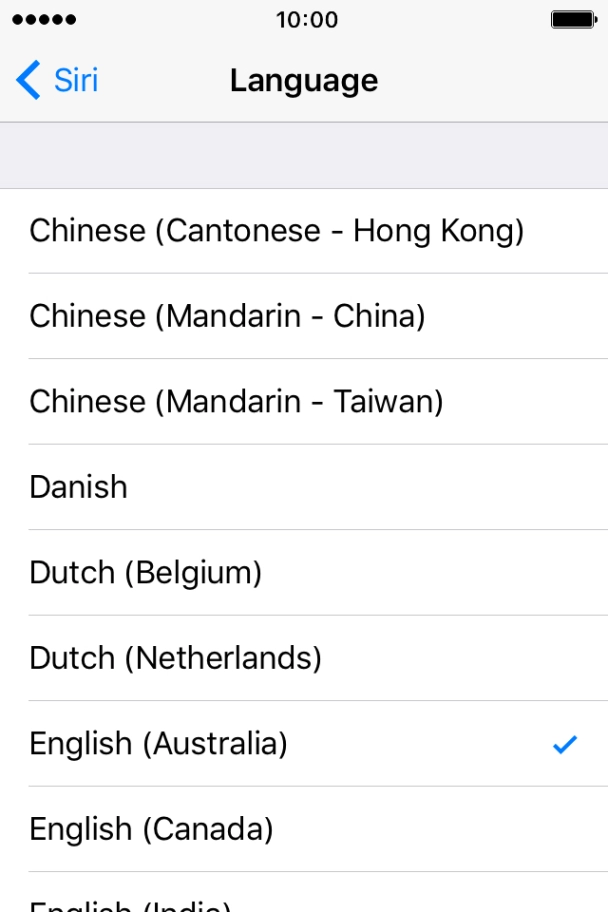 Press the required language.