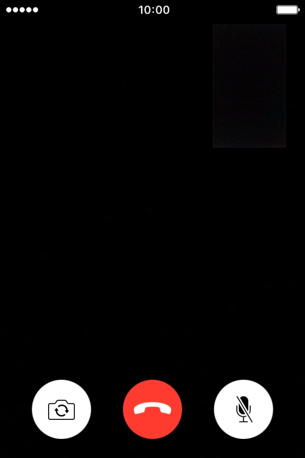 Press the camera icon to switch between the front and the back camera.