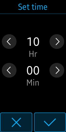 Press the arrows to set the time.