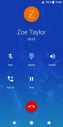 Press the end call icon.