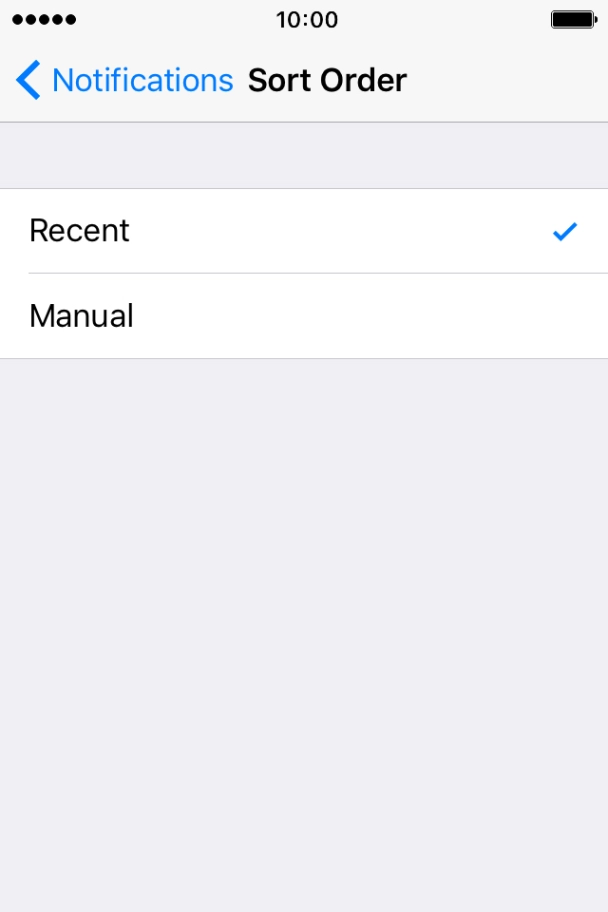 Press Recent to sort push notifications by time.