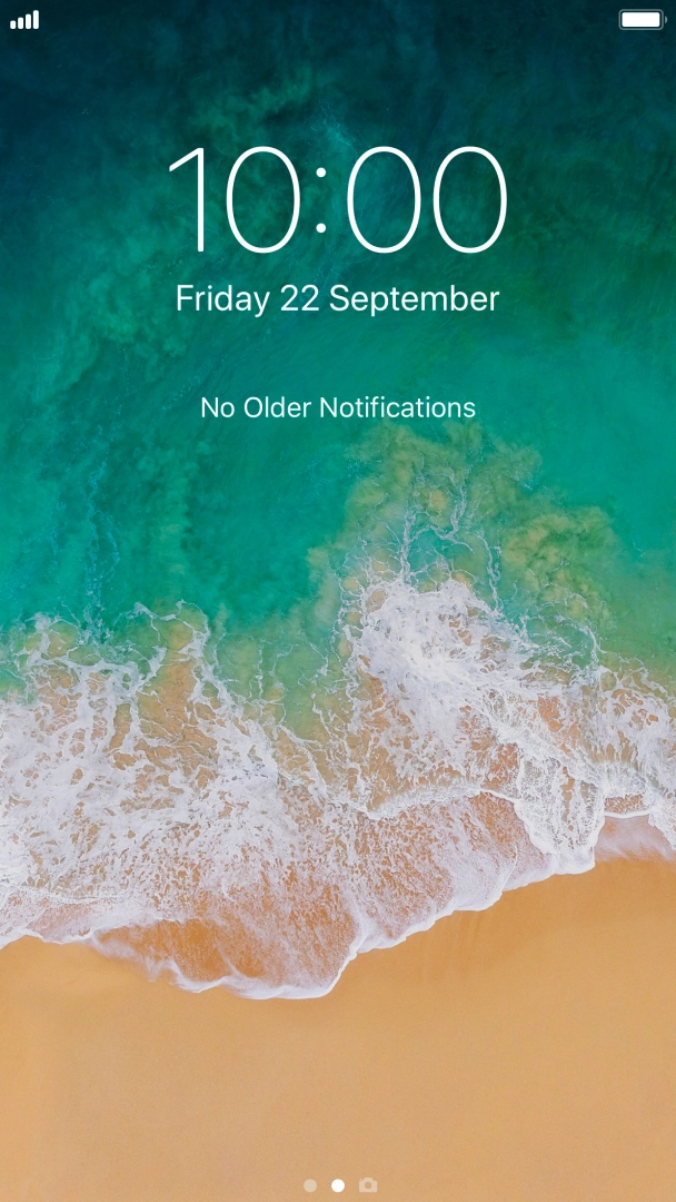 Press the Home key. Press the Home key.