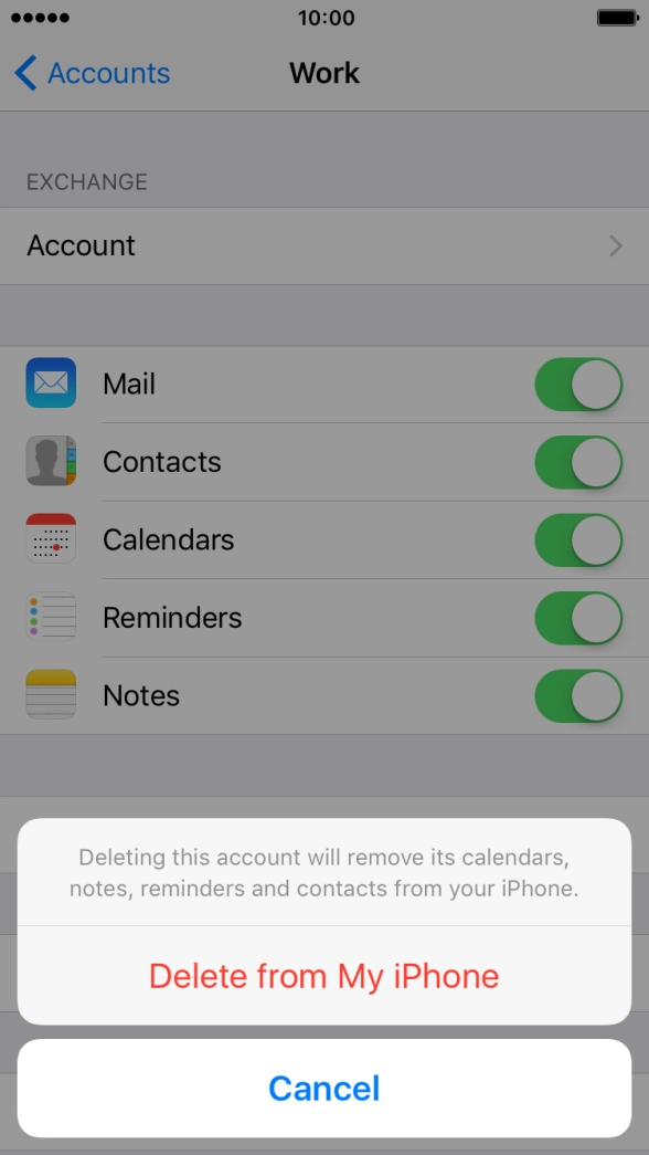 Press Delete from My iPhone.