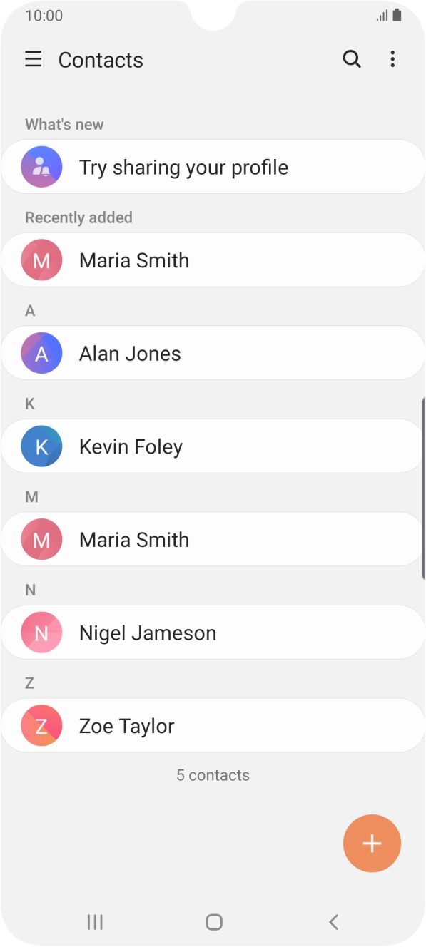 Press the new contact icon.