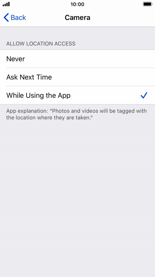 Press the required setting to turn the function on or off.